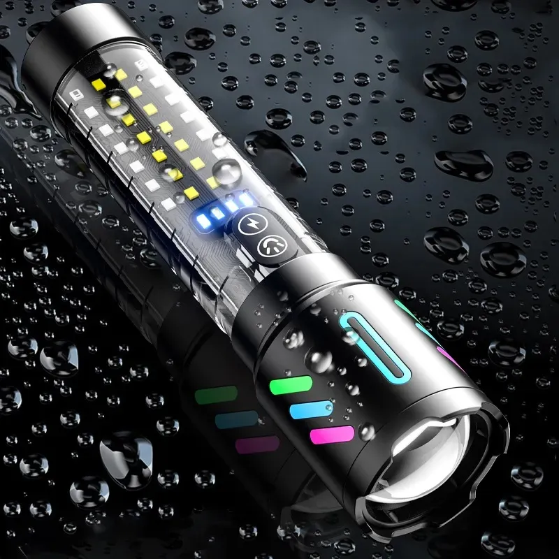 High-Powered White Laser Fluorescence Alloy Flashlight with Zoom