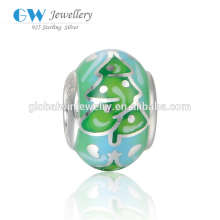 2016 Christmas Tree Ball 925 Silver Charms Enamel Charms For DIY Bracelet