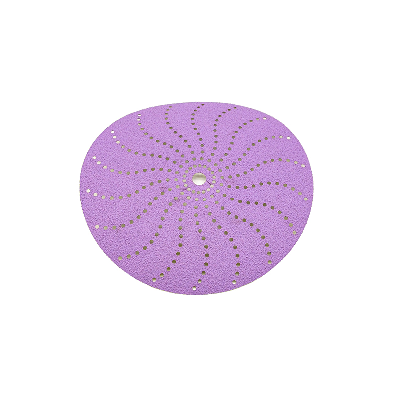Disco de papel de lijado de grano de cerámica de color púrpura