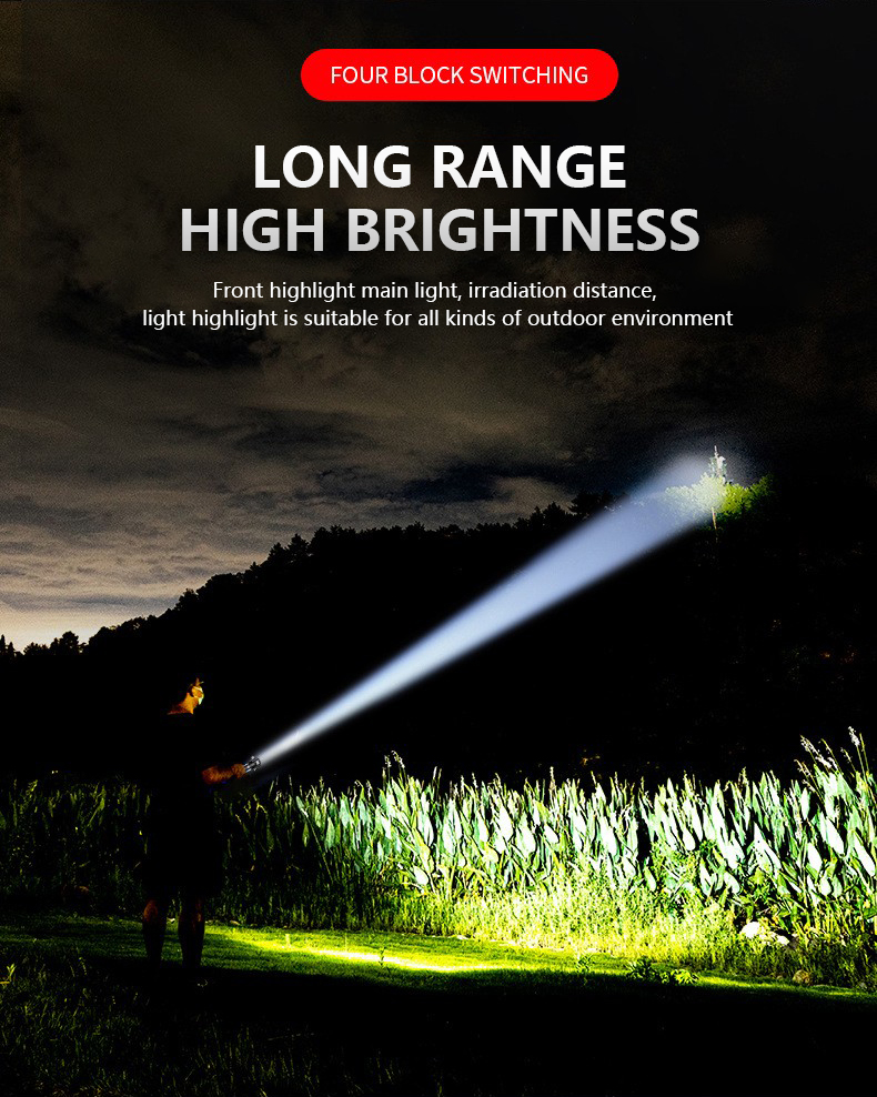 Multifunctional explosion-proof flashlight magnetic suction solar rechargeable emergency survival flashlight