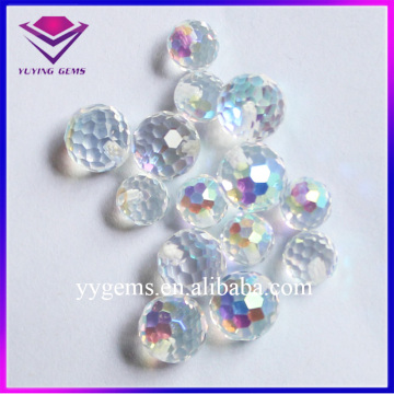 AB Color Plated Football Glass Faceted Gemstones Wholesale Beads