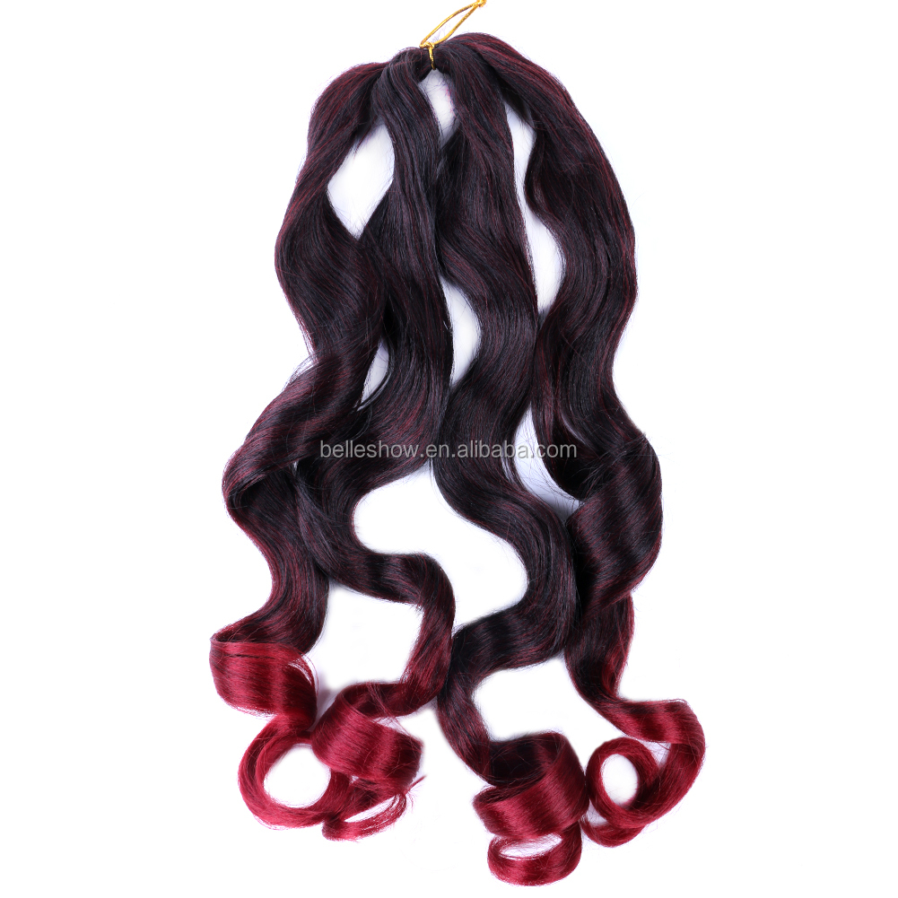 Hot sell  Synthetic deep hair bulk crochet curl  braids 150g spiral curly hair french curl synthetic wavy braiding hair