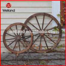 Decorative Wooden Wagon Wheels Antique Flame Burnt