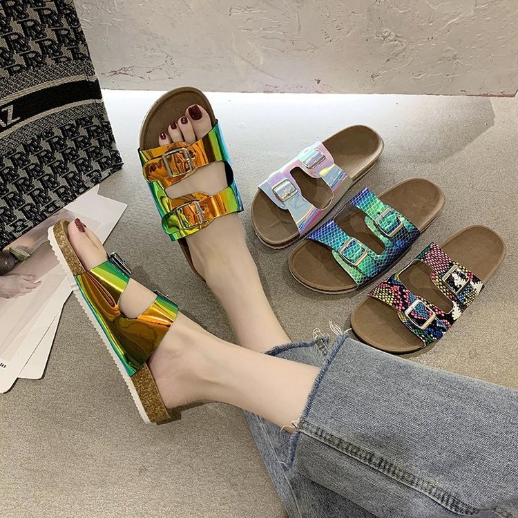 Fashion Birken Cork Shoes Cork Slippers Summer Beach Open Toe Slides Slippers for Man and Woman