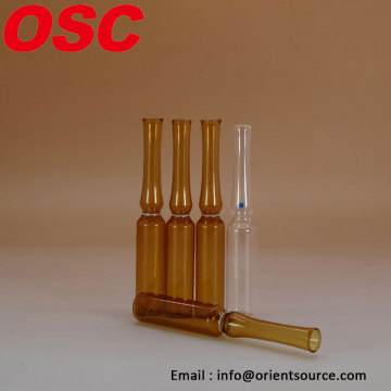 clear and amber glass ampoule