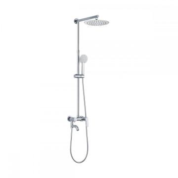 Stainless Steel Square Bathroom Rainfall Shower Column Set