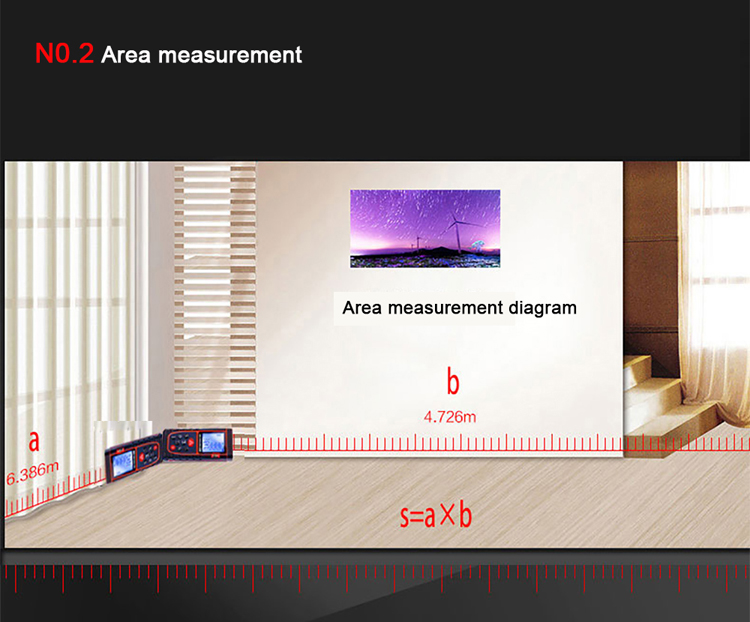 square measure laser distance meter