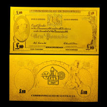 Custom 24k 10 Australian Dollar Gold Banknote For Collection Sgs