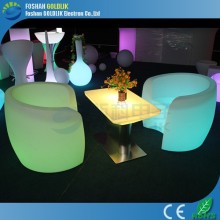 Waterproof Luminous Plastic Coffee Bar Furniture Lighted Bar Table and Chairs