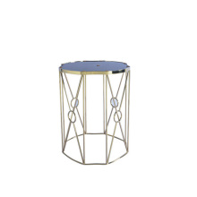 table d&#39;appoint d&#39;angle en marbre et acier inoxydable