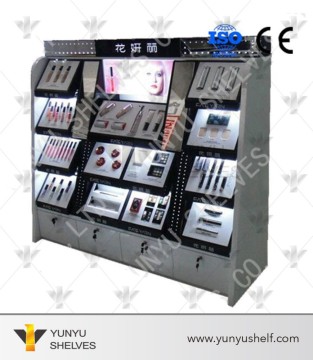 upright nars cosmetics cabinet and display shelf