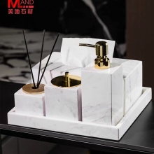 Factory Direct Sales: Marble Stone Bathroom Toiletry Set - Soap Bottle, Mouthwash Cup, Toiletry Rack