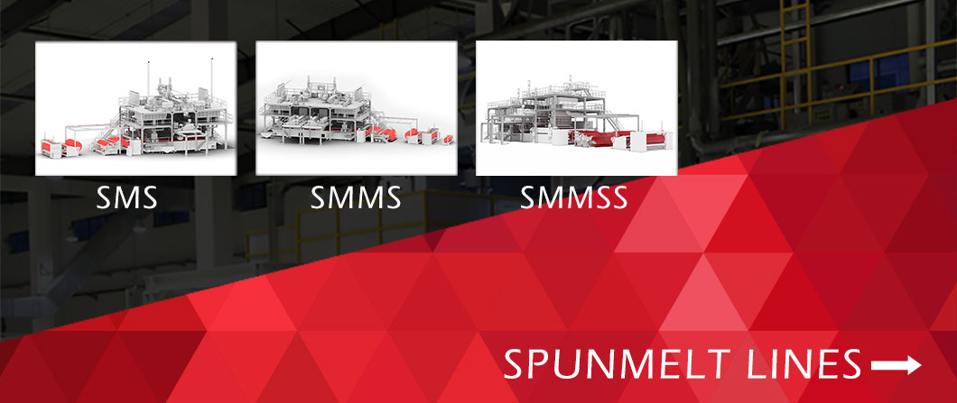 MODEL 2400MM PP SMS SPUNMELT NONWOVEN FABRIC PRODUCTION LINE