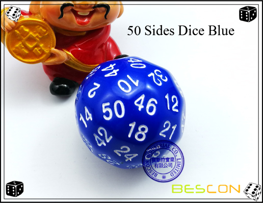 50 Sides Dice Blue