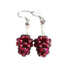 S925 Sterling Silver Garnet Women's Fashion Earrings
