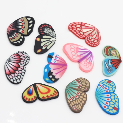 26 * 16 MM assortis Simulation ailes de papillon polymère argile bricolage enfants jouets artisanat bricolage accessoires argile décoration