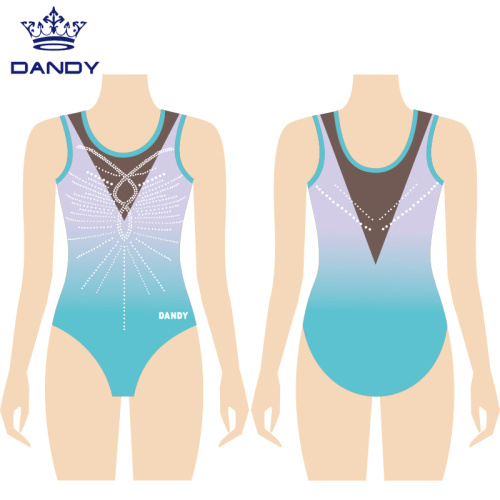 Nowy projekt bez rękawów Body Gimnastics Leotard