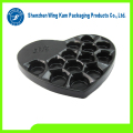 Delicious Chocolate packed by black Plastic heart shape inserts tray product with factory price