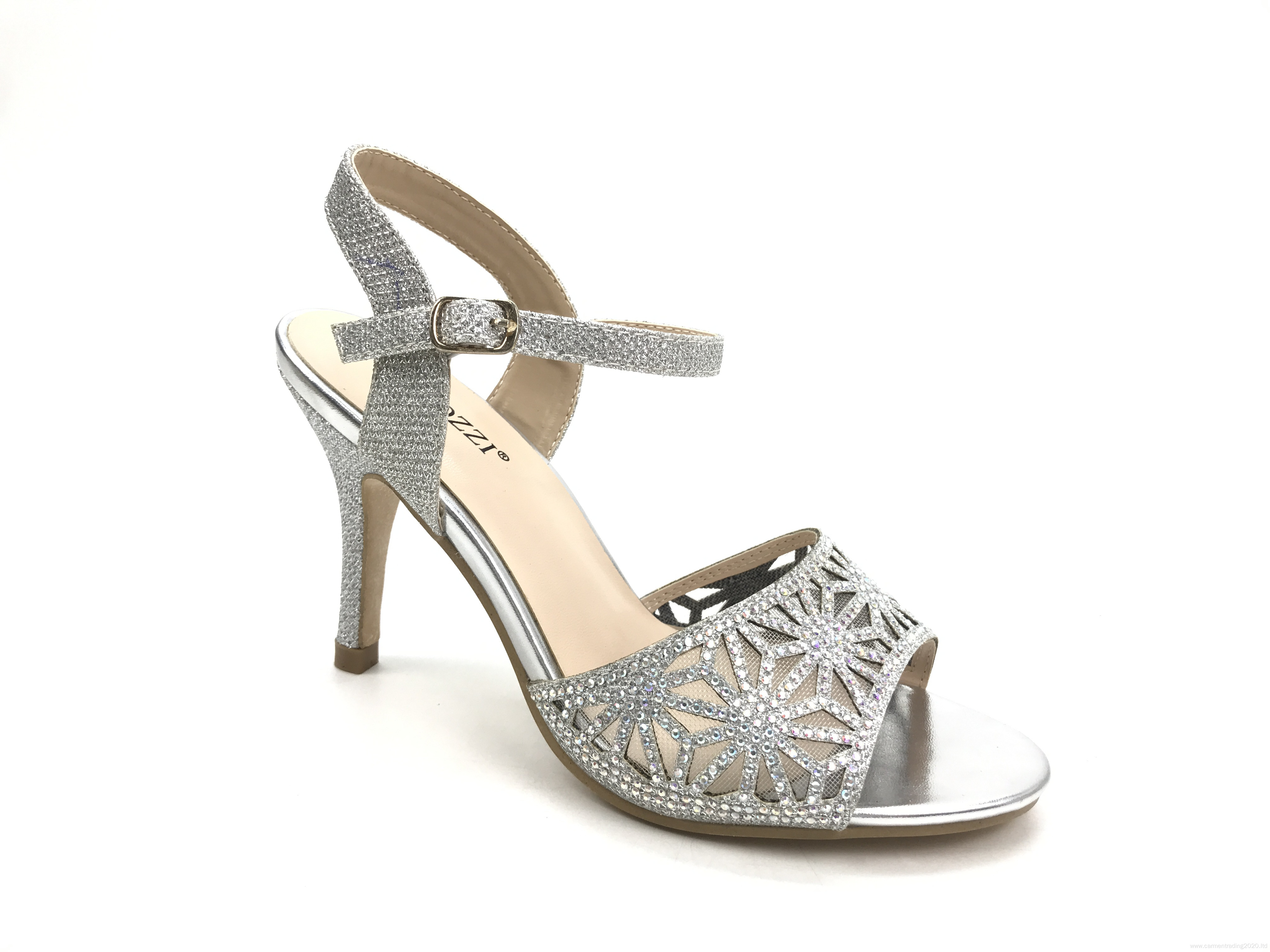 Custom Open Toe comfortable silver Sandal fashion Ladies