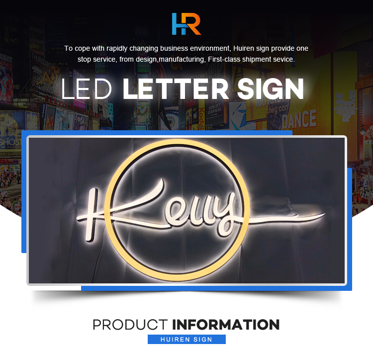 Hot sale popular 3d acrylic led sign out door backlit front lighting 3d sign channel letter logo sign