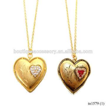 Fashion Jewelry Gold Plated Heart-shaped Lovers Pendant Necklace