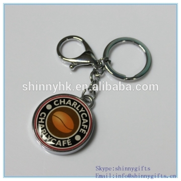 2014 Newest metal promo keychain for coffee brands