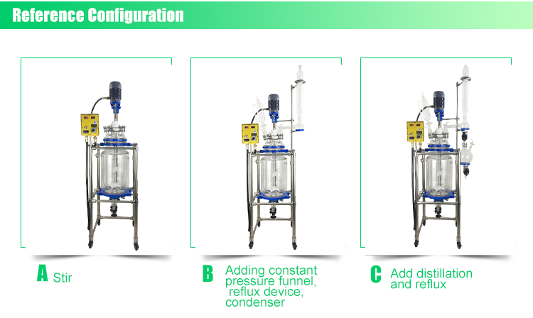 10L return model Jacketed Glass Reactor China manufacture good quality