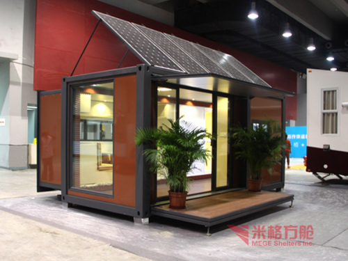 Expandable container house with solar power