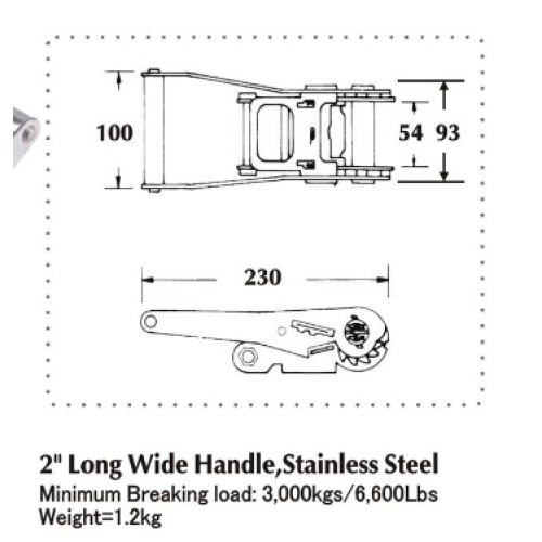 Stainless Steel Ratchet Buckle with Width 50mm