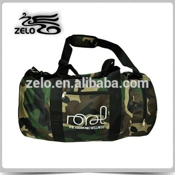 2015 polyester camouflage cylinder duffle bag