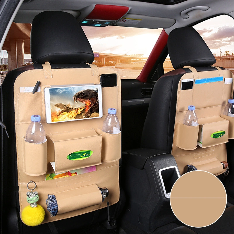 Direct Factory Leather Multifunctional Back Organizer Hanging Bag Seat Storage Car Bag