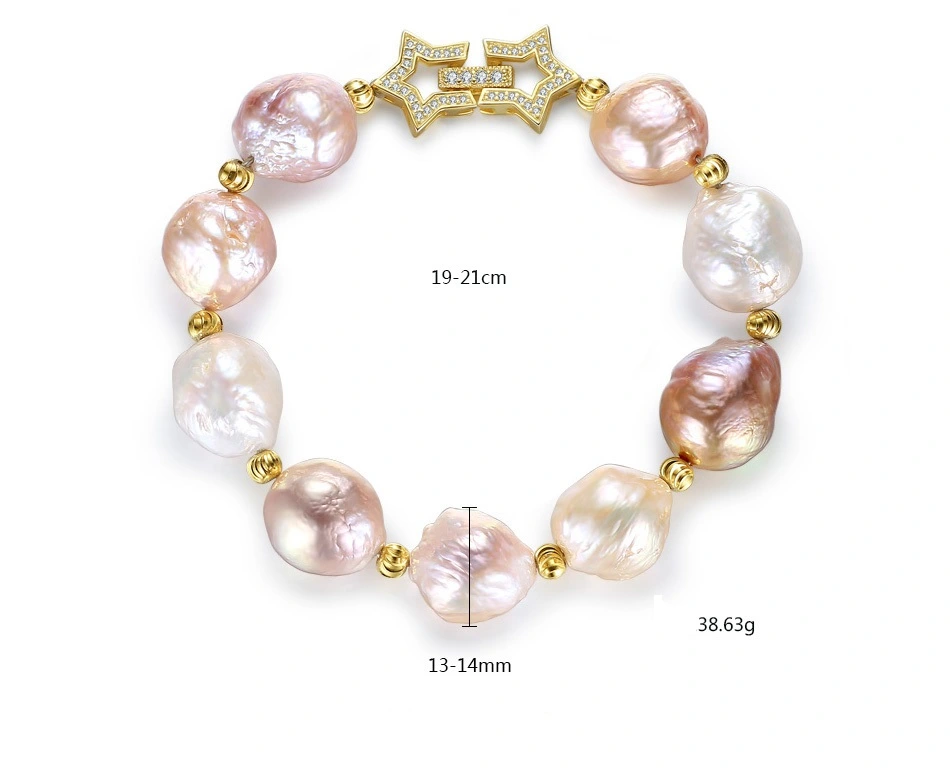 Luxury Multi-Colored Pink Cultured Freshwater Pearl Sterling Silver Bracelet