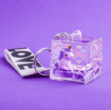 Fancy Unicorn Liquid Key Chain