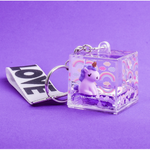 Fancy Unicorn Liquid Key Chain