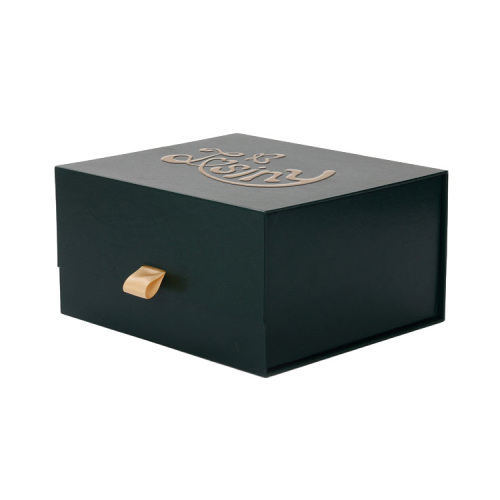 Aangepaste logo parfumverpakking luxe zwarte papierkoffer