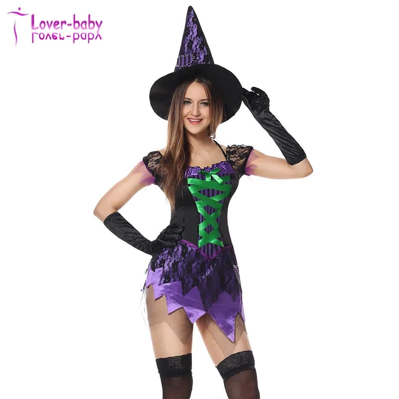 Masquerade Party Cosplay Halloween Witch Dress L1206
