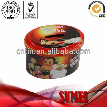 oval shape money saving tin box