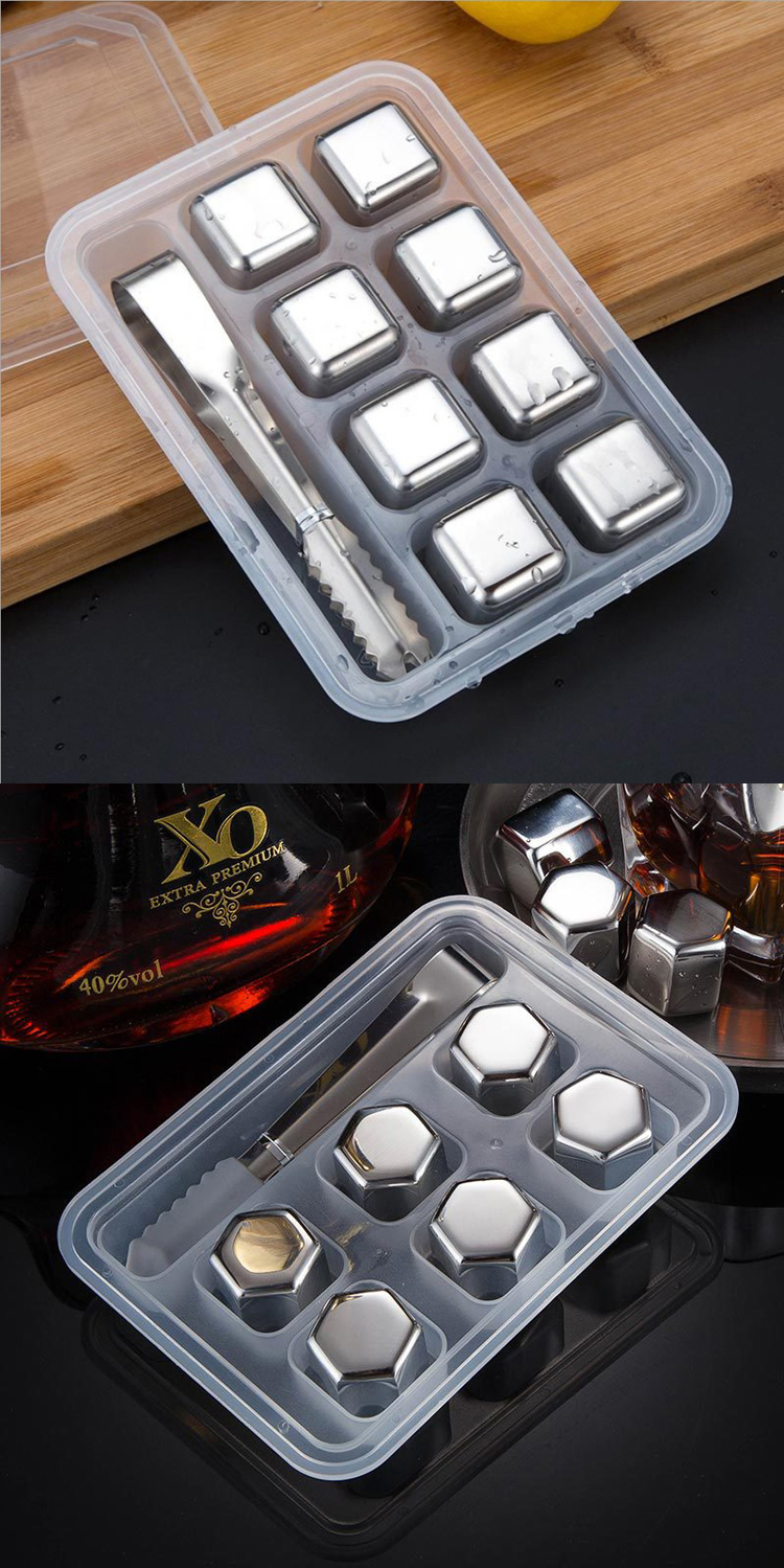 Reusable Whiskey Stones Chillers Wine Ice Cube Stainless Steel