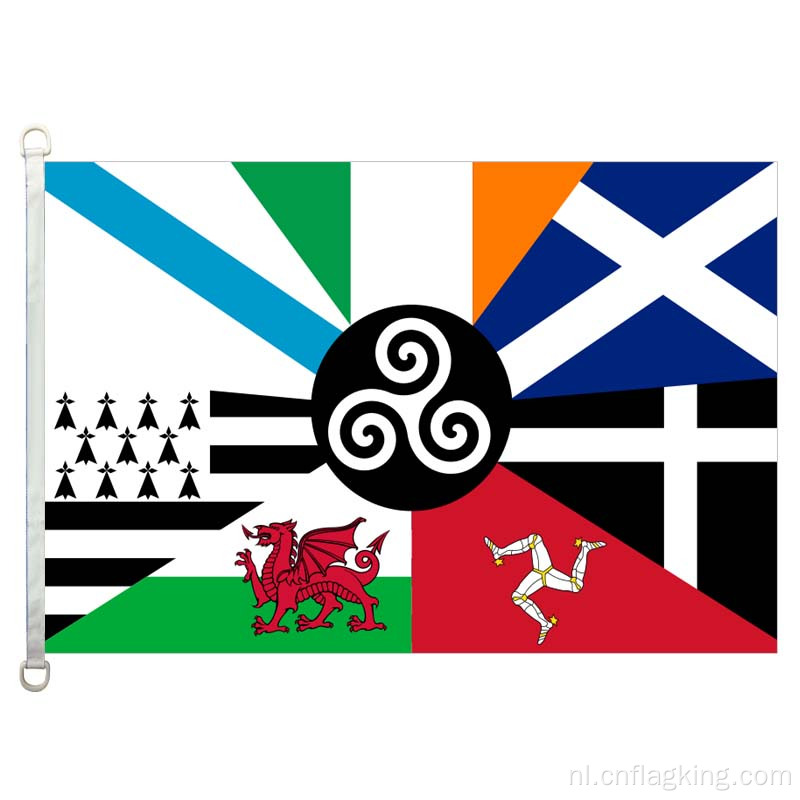 Gecombineerde vlag van de Keltische naties 90*150cm 100% polyester