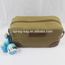 Factory wholesale canvas bottom stitching makeup bag for man