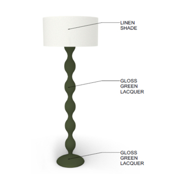 White Linen Shade LED Floor Lamp
