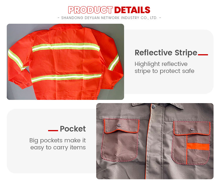 Reflective tape sanitary suit breathable safety conti suit overalls with pockets