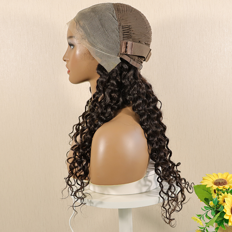 30 Inch Brazilian Virgin Hair Water Wave Transparent Lace Frontal Wig Peruvian Water Wave Wig Deep Curly Wave Human Hair Wig