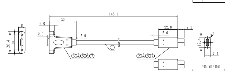 OEM USB C  Locking  Male to Female  Panel flush mount  extension  usb3.1 type c with screw