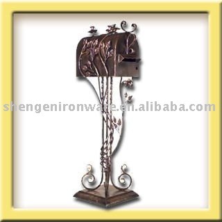 Ornamental wrought iron mailbox