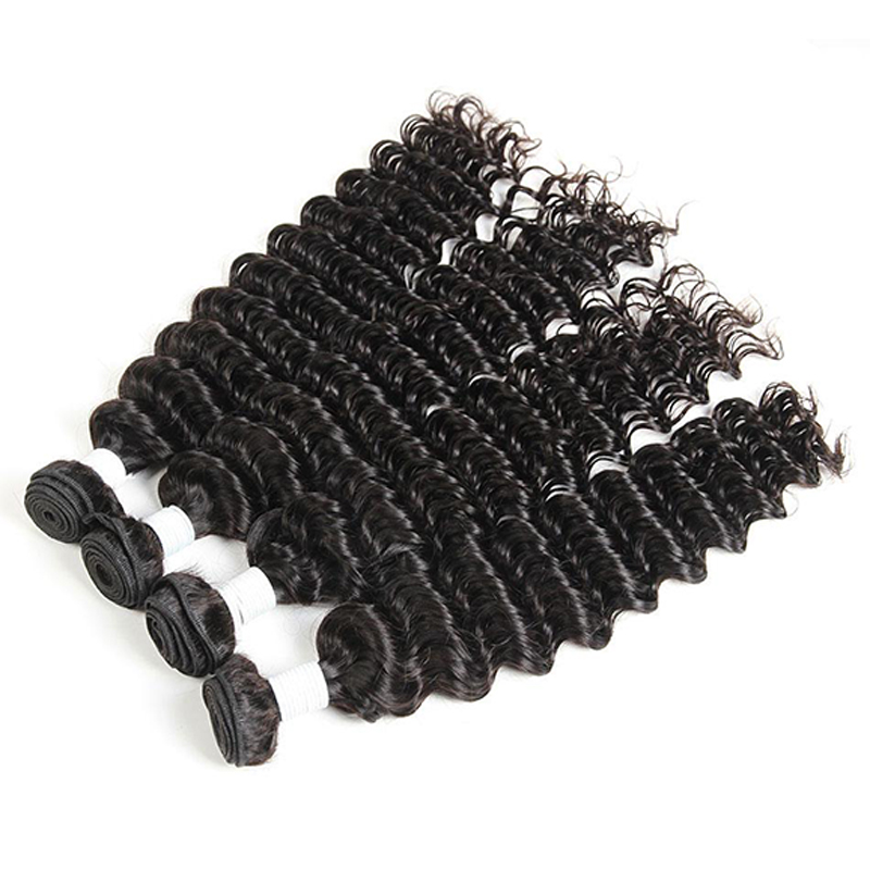 extension  full  lace frontal withl curly human hair loose brazilian vigin big deep wave bundles