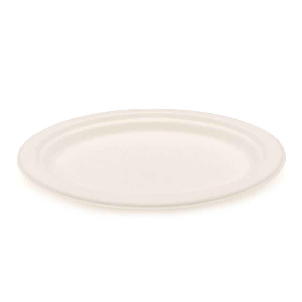 Biodegradable degradable restaurant dinner disposable round 9'' sugarcane bagasse round plate