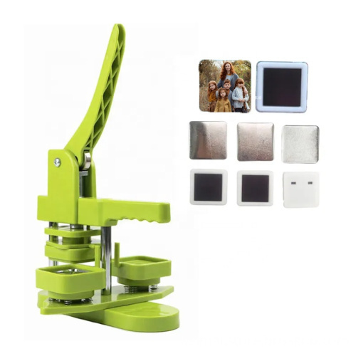 KM 50x50MM Badge Magnet Machine: Round & Square Fridge Magnet Press with Materials