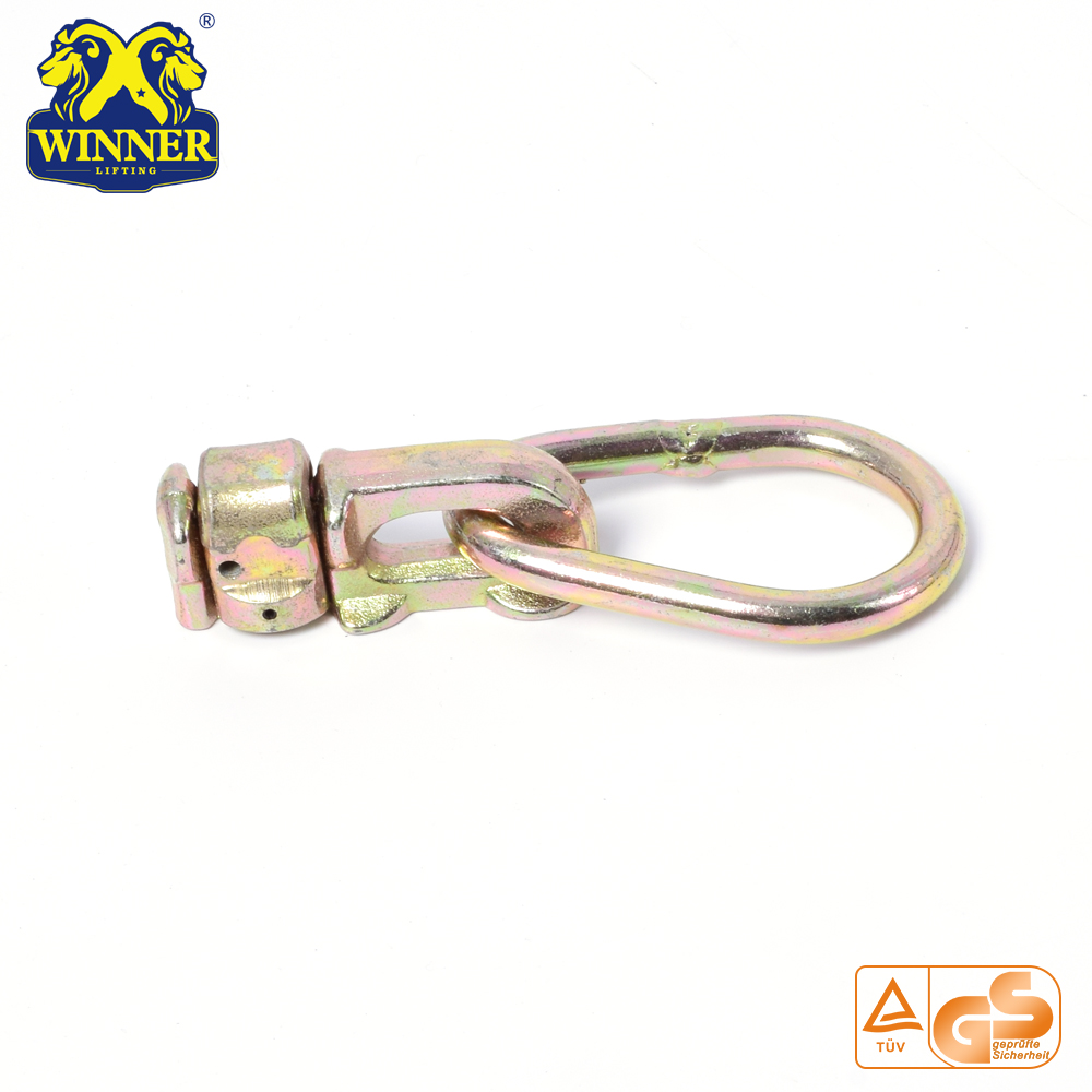 Yellow Zinc Plated L Track Double Stud Fitting With Oval Ring