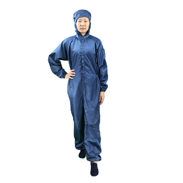 Navy Blue ESD Lab Coats: Dust Free Washable Anti-Static Cleanroom Coveralls